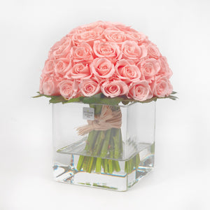 Bouquet con Rose stabilizzate realizzato con effetto acqua. Déco Fleurs - Composizioni di fiori artificiali Fiori Finti Roma Fiori artificiali Roma