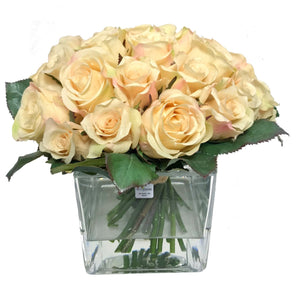 Bouquet con Rose stabilizzate realizzato con effetto acqua.  Déco Fleurs - Composizioni di fiori artificiali Fiori Finti Roma Fiori artificiali Roma