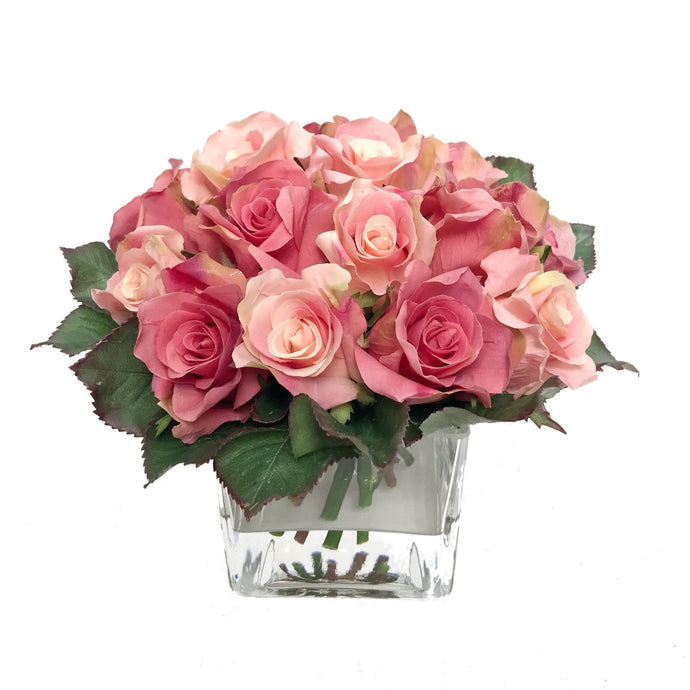 Bouquet con Rose stabilizzate realizzato con effetto acqua.  Déco Fleurs - Composizioni di fiori artificiali Fiori Finti Roma Fiori artificiali Roma