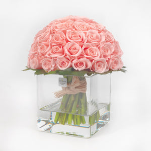 Bouquet con Rose stabilizzate realizzato con effetto acqua. Déco Fleurs - Composizioni di fiori artificiali Fiori Finti Roma Fiori artificiali Roma