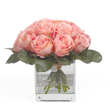 Charger l&#39;image dans la galerie, Bouquet con Rose stabilizzate realizzato con effetto acqua.  Déco Fleurs - Composizioni di fiori artificiali Fiori Finti Roma Fiori artificiali Roma