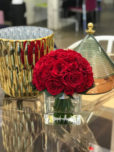 Laden Sie das Bild in den Galerie-Viewer, Bouquet con Rose Stabilizzate - vaso medio cm 12x12